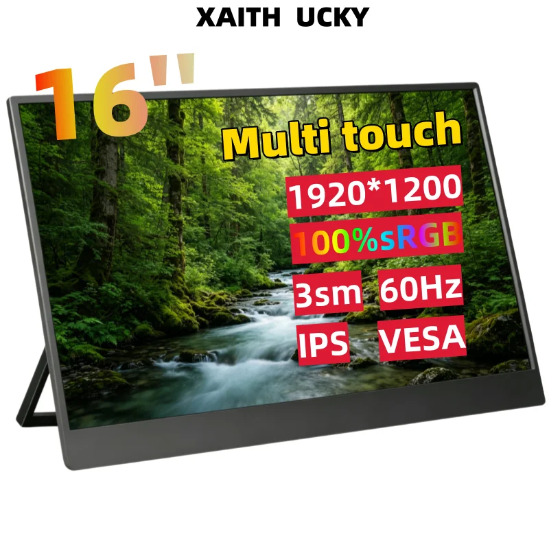 S011154f4233d4346aa86122b971d3857X.webp 16-Inch Portable Touch Monitor, 1200P HDR 16:10, Non-Touch Optional, External Second Screen for Xbox, PS4/5, Switch, Phone, PC, - Image 1