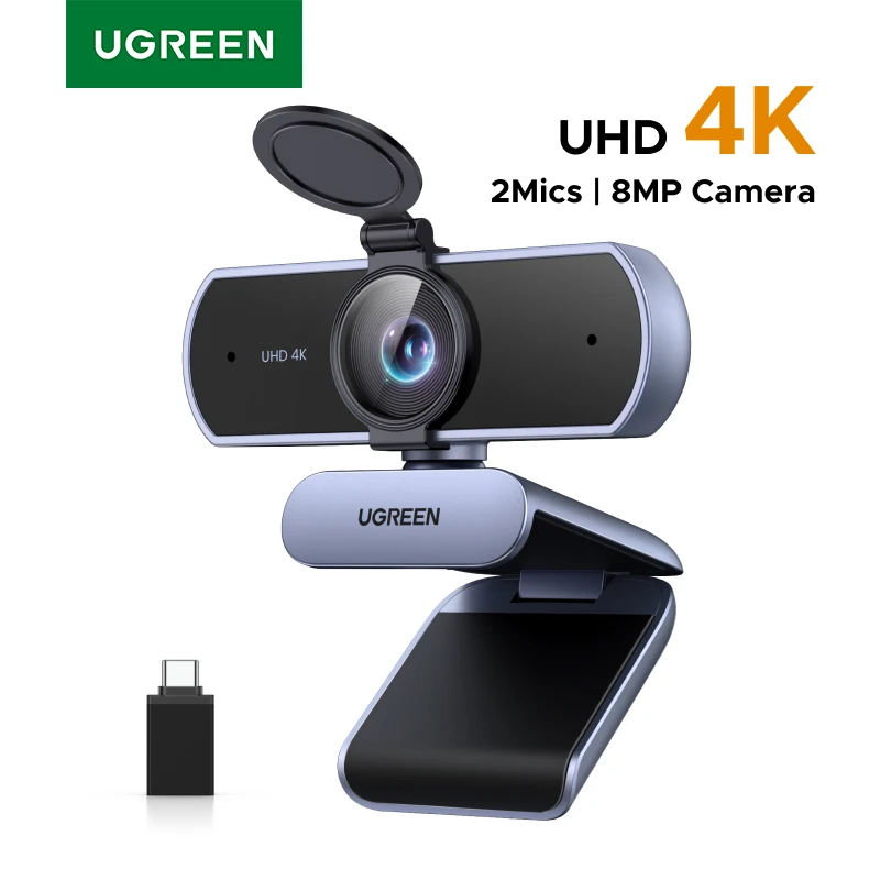S620f27b6c42245d2a23e3aca5338da26k.webp UGREEN 4K FHD 1080P Webcam 8MP for PC, PDAF Auto Focus, Dual AI Noise-Cancelling Mics, Web cam Camera for Zoom/Teams/Google Meet - Image 1