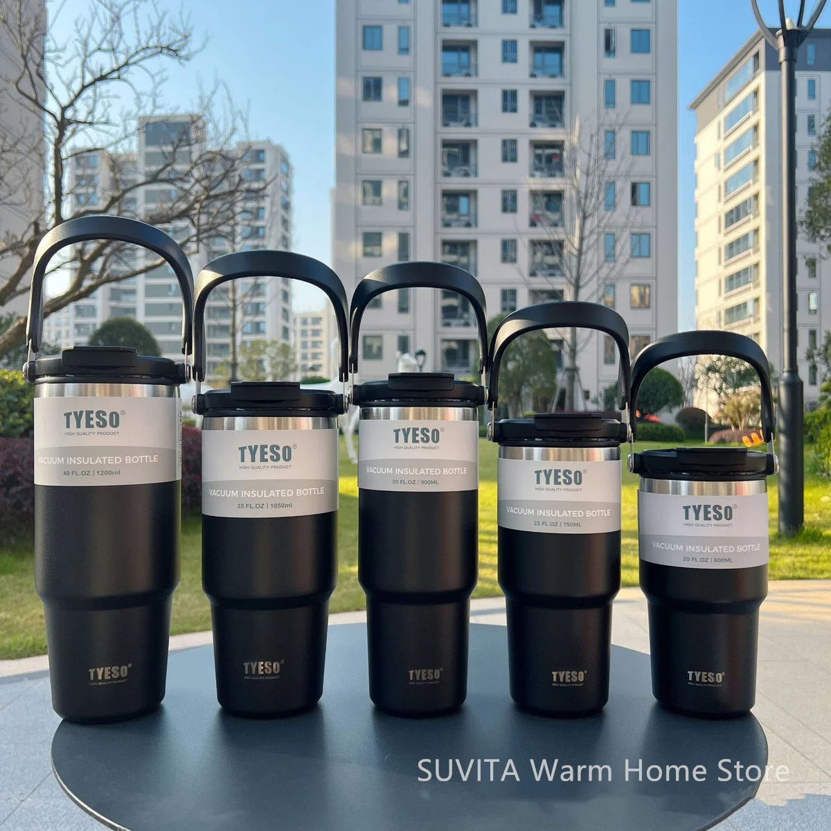 S7ea547bc533e47b594adf79445b067635.webp Tyeso Tumbler Coffee Cup Stainless Steel Vacuum Thermal Insulated Mug Large Capacity Double Drink Car Water Bottle Travel Mug - Image 1